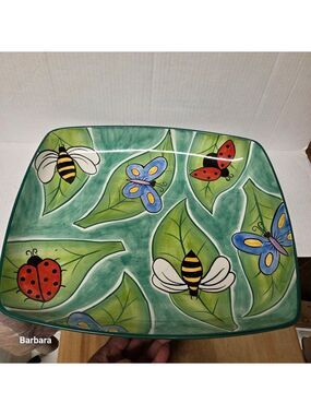 Vintage 2001 Clay Art "Buzz Around" Large Serving Platter
